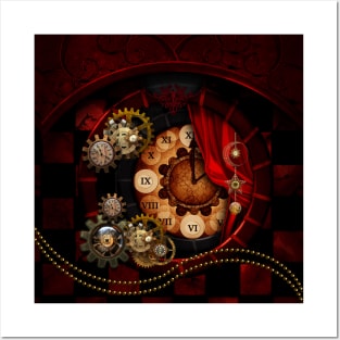 Steampunk, awesome clockwork with gears Posters and Art